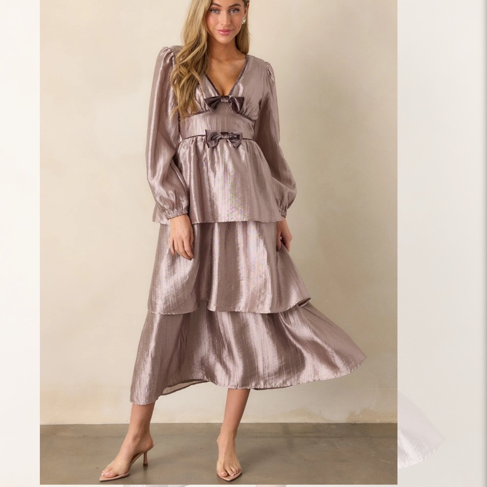 Red Dress Boutique Glamorous Gaze Metallic Dress - Picture 5 of 7